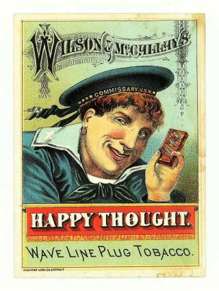 Wilson Mccallay Tobbaco Co Wave Line Plug Tobacco 1880s Trade Card Wheeling W Va