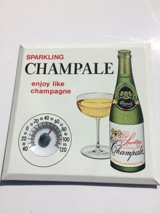 Vintage Sparkling Champale Advertising Thermometer Bar Sign Tin Liquor Promotion
