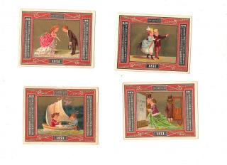 Tiffany & Co.  Jewelers,  Complete Set Of 4 Vintage Calendar Trade Cards,  1871