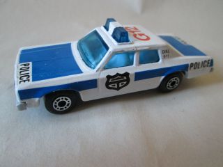 1983 Matchbox Plymouth Gran Fury G12 Police Car 10 (superfast Blue 1:64)