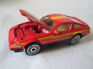 1986 Matchbox Red Nissan Datsun 300 Zx Turbo Sports Car 1:58 Spiral Wheels