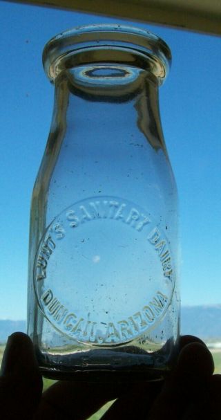 Vintage ½ Pint Lunt’s Sanitary Dairy Duncan Arizona Milk Bottle