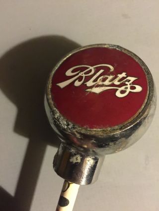 Antique Blatz Beer Enamel Chrome Ball Knob Tap Handle - Milwaukee Wi
