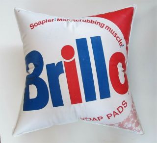 Brillo Soap Pads Inflatable Pillow - Vintage Andy Warhol Pop Art Style