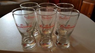 Vintage Budweiser King Of Beers Logo.  Set Of 6 Glasses 8oz