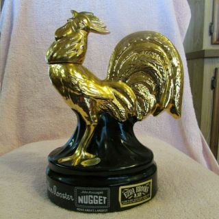 1969 The Golden Rooster Decanter By Ezra Brooks 24k Gold Trim Heritage China