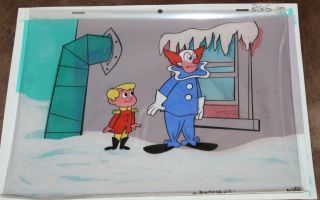Bozo The Clown Animation Cel Hand Painted Background 852 Larry Harmon