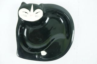 Old Vintage Black Cat Ashtray Made In Japan Shafford