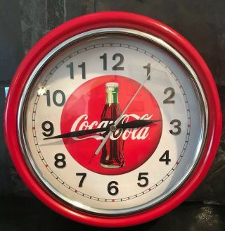 Nwot - Coca Cola Wall Clock 8 1/2” Across - - Takes 1 Aa Battery,  Coasters ❤️