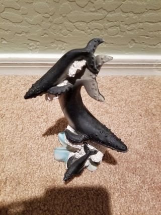Vintage 6 " Ceramic Dancing Humpback Whales Figurine