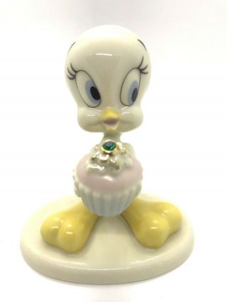 Tweety Lenox " A Present From Tweety " Cupcake With May Green Stone,  Warner Bros.