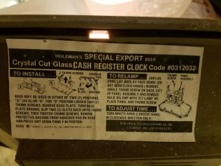 Special Export beer sign lighted back bar clock crystal cut glass vintage topper 4
