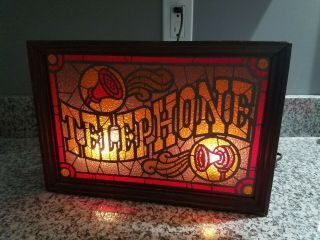 Vintage Wall Light - Up Telephone Sign Booth Mancave Bar Antique Decor Lamp