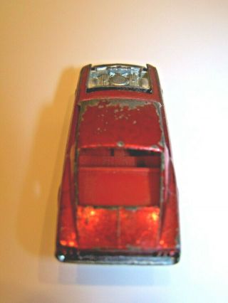 1967 Redline Hot Wheels Custom Red Mustang Missing Hood Red Interior 4