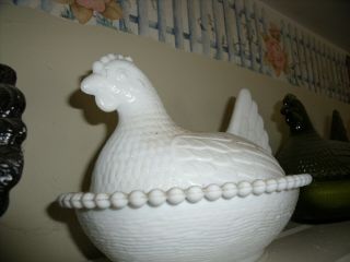 Chicken Decor Collectible Covered Glass Bowl