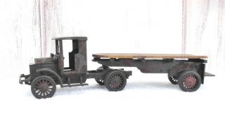 G Scale / Die - Cast Ford Delivery Truck / Customized Trailer With Real Wood Deck
