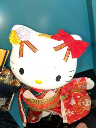 Hello Kitty Kabuki Geisha Porcelain Doll W/ Fan - RARE 2012 Sanrio 6