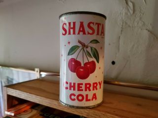 Vintage Shasta Cherry Cola Flat Top Soda Can