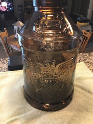 Vintage Brown Amber Glass 5 Gallon Jar 1776 Eagle Milk Jug,  Pickles?