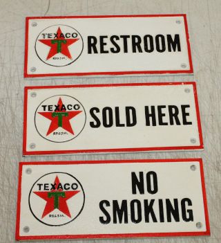 Vintage Style Cast Iron Texaco Gas Station Sign Oil Pump Plate Man Cave
