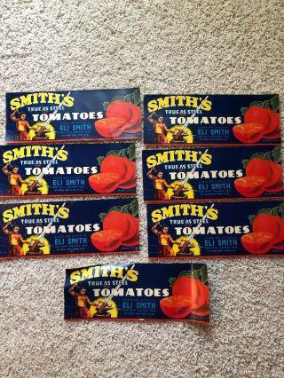 Vintage Labels For Smith’s True As Steel Brand Tomatoes