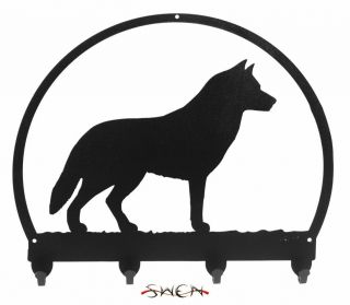 Swen Products Siberian Husky Dog Black Metal Key Chain Holder Hanger