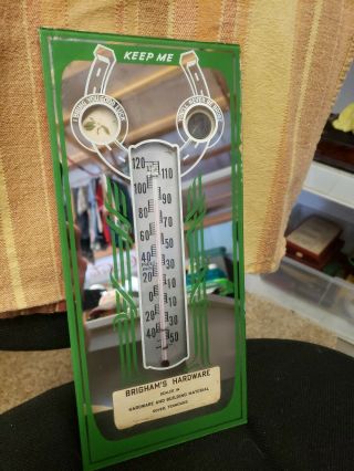 Vintage Advertising Thermometer Mirror,  Brighams Hardware Dover Tennessee