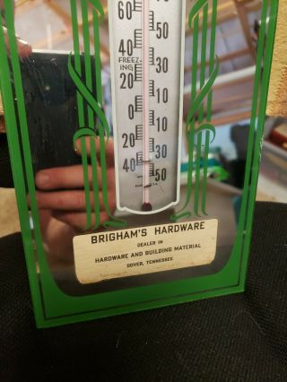 Vintage Advertising Thermometer mirror,  Brighams Hardware Dover Tennessee 3