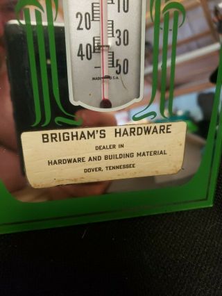 Vintage Advertising Thermometer mirror,  Brighams Hardware Dover Tennessee 5