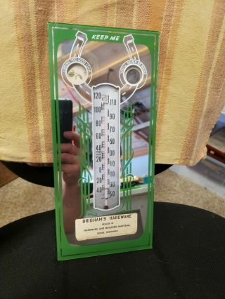 Vintage Advertising Thermometer mirror,  Brighams Hardware Dover Tennessee 6