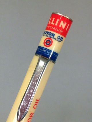 Vintage Mechanical Advertising Pencil Illin Motor Oil Can Design By Ritepoint