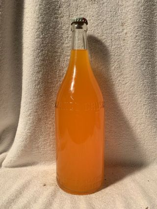 Rare Full 28oz Orange Crush Embossed Soda Bottle Binghamton,  N.  Y.