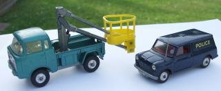 Vintage Corgi Toy Cars - Austin Mini Police Van & Jeep Fc 150