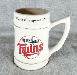 Vtg Minnesota Twins World Champions 1987 Beer Tankard Stein Mug Mlb Hall Of Fame