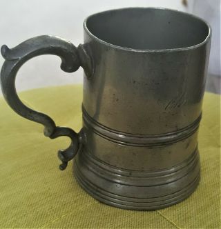 Antique Silver Half Pint Tankard With Glass Bottom