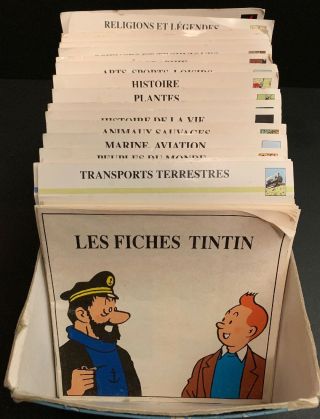 Vintage 1990’s Hergé Les Fiches Tintin French Encyclopedia Cards Rare Game