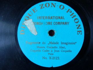 Zonophone Blue X 2003 " Le Corbeau Et Le Renard " Recorded By Monsieur Coquelin