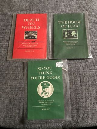 1938 Tydol Oil Company Crusade For Safe Driving 3 Books Numbers 1,  3&7 Rare