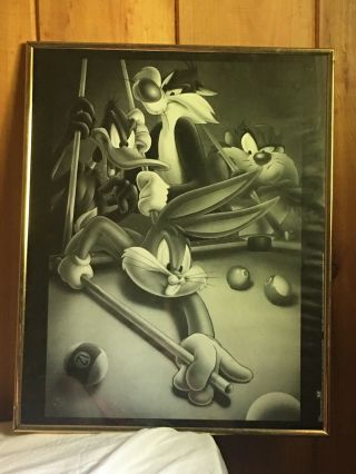 Looney Tunes 16x20 Poster / Bugs Bunny Daffy Duck Sylvester & Taz Playing Pool