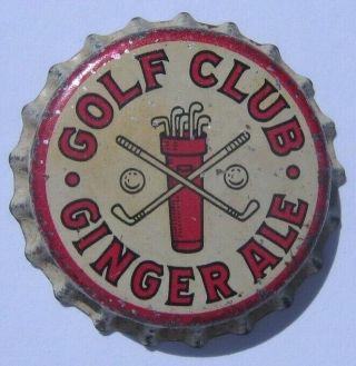 Golf Club Ginger Ale Soda Bottle Cap; 1922 - 28; Belmar,  Nj; Solid Cork