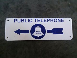 Vintage Public Telephone Bell Company Porcelain Sign