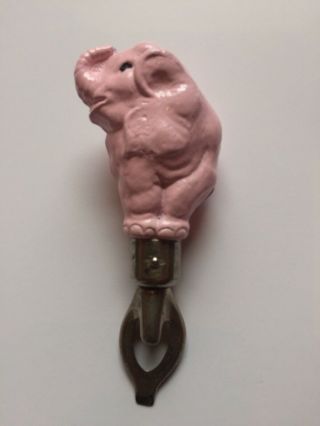 Vintage Syroco Pink Elephant Bottle Opener - Made In Syracuse,  Ny