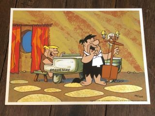 Fred Flinstone & Barry Rubble Stoneway Limited Edition Giclee Print 12.  5 X 9.  25