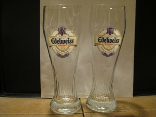 Edelweiss Weibbier 1/2 Pint Pilsner Beer Glasses