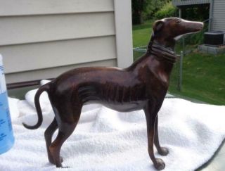 Vintage Bronze Tone Greyhound/whippet Dog Sculpture Art Deco.  Size 9” Long 9”