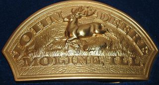 John Deere Leaping Deer Trademark Logo 24k Gold Plated Belt Buckle 1983 Ltd Ed