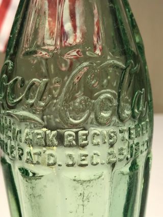 PAT ' D DEC.  25,  1923 Coca - Cola Hobbleskirt Coke Bottle - JEANERETTE,  LA Louisiana 5
