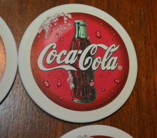 4 Coca Cola Absorbent Stoneware Coasters With Natural Cork Back Coke