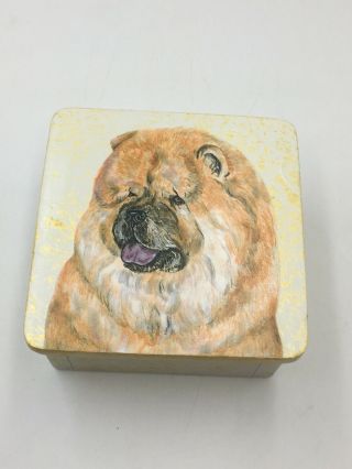 Chow Chow Dog Wood Box Rare Signed D.  W.  Possum Designs
