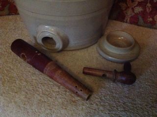 Vintage Ceramic Stoneware Cask Barrel Keg Wooden Tap Complete.  Kitchen or Bar. 3